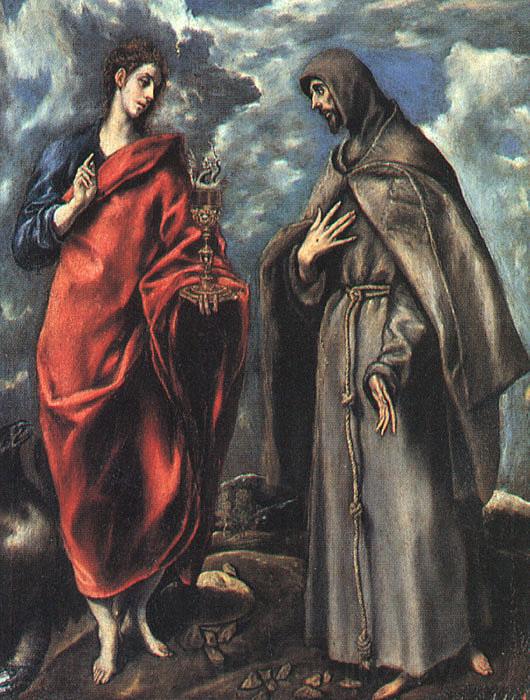 El Greco Saints John the Evangelist and Francis Norge oil painting art